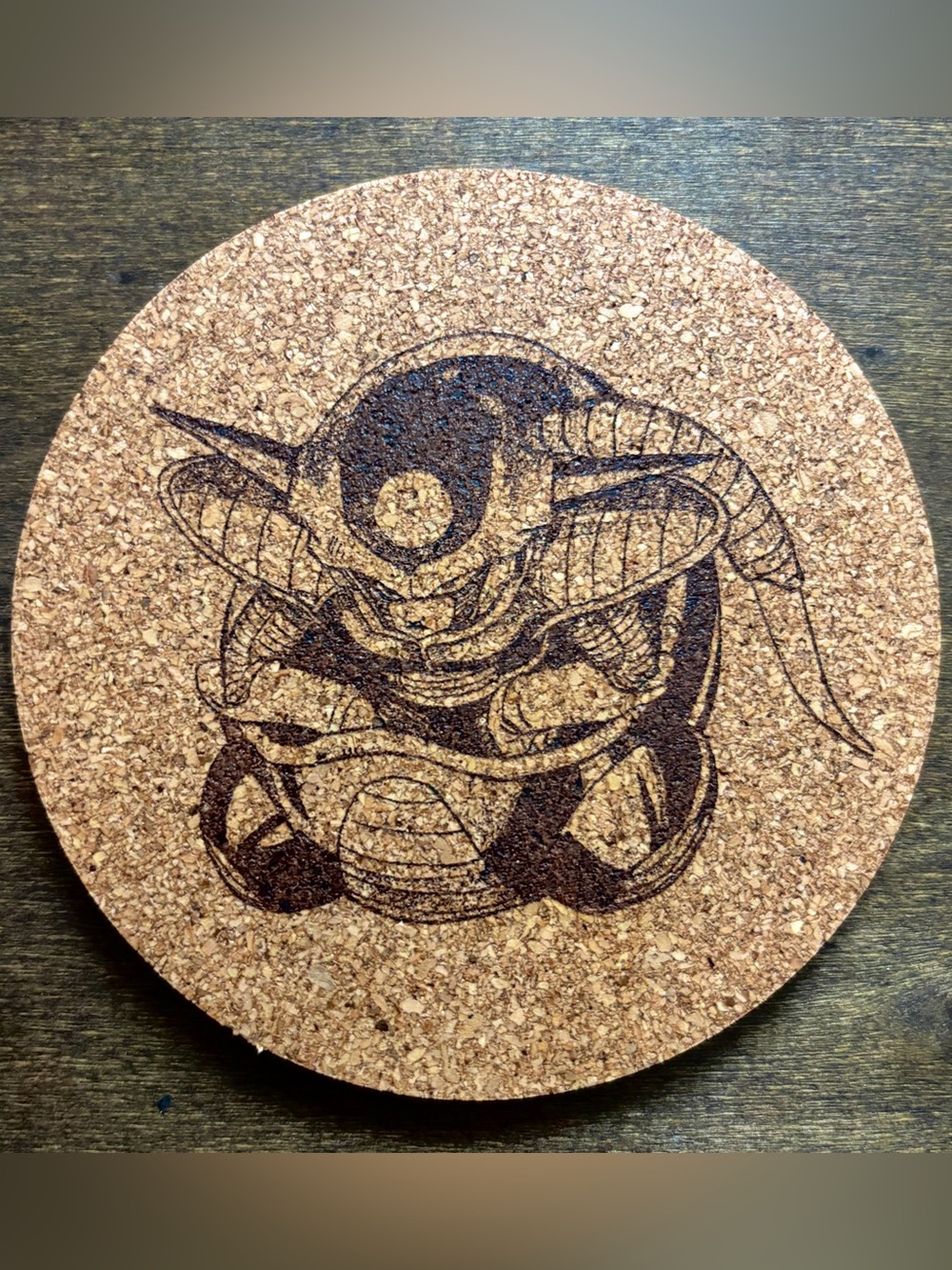 Dragon Ball Z Frieza Hover Pod Laser Engraved Cork Coaster